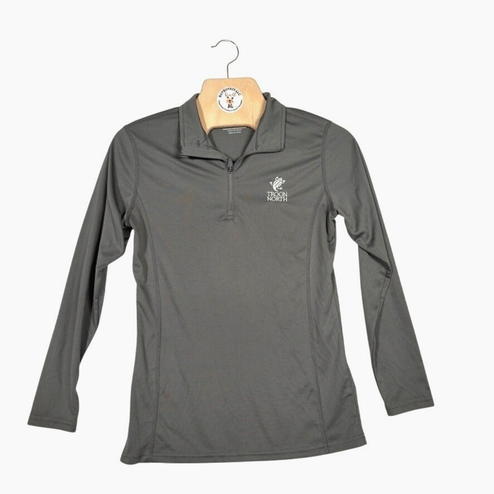 Troon North Womens Gray 1/4 Zip Long Sleeve Golf Performance Top Size Small